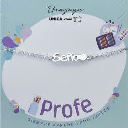 Pulsera para Seño con Corazón en Plata de Ley 925