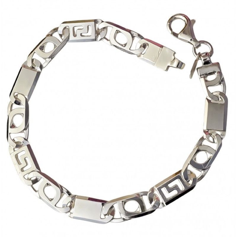 Pulsera de Caballero Alternada 3+1 en Plata de Ley 925mls