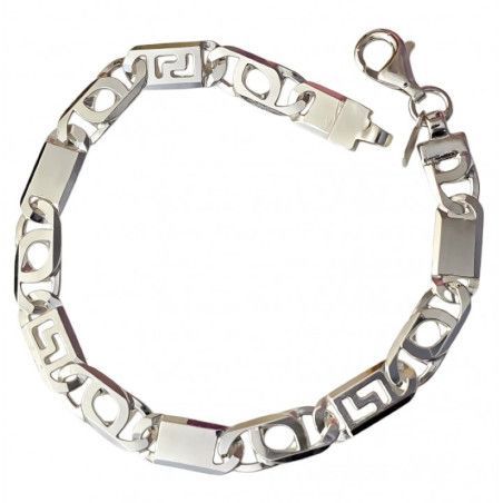 Pulsera de Caballero Alternada 3+1 en Plata de Ley 925mls