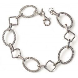 Pulsera Asas Planas y Rombos Entrelazadas en Plata de Ley 925mls