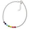 Pulsera 7 Chakras de Colores en Plata de Ley 925mls