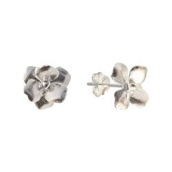 Pendientes de Flor Mate en Plata de Ley 925mls