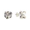 Pendientes de Flor Mate en Plata de Ley 925mls
