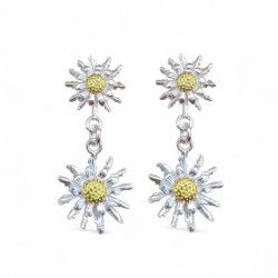 Pendientes de Flor Eguzkilore en Plata de Ley 925mls