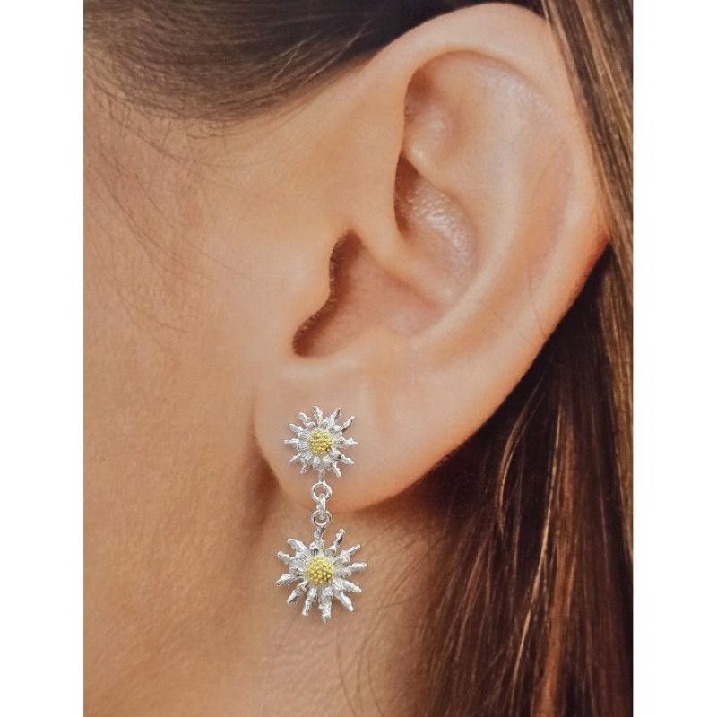 Pendientes de Flor Eguzkilore en Plata de Ley 925mls
