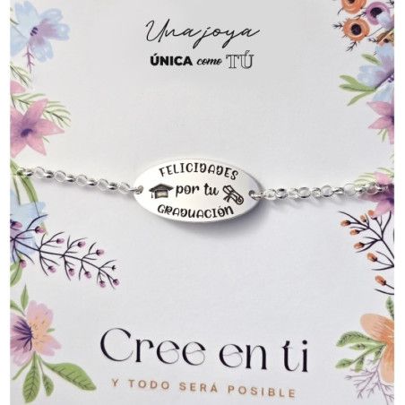 Pulsera Profe Te Queremos en Plata de Ley 925mls
