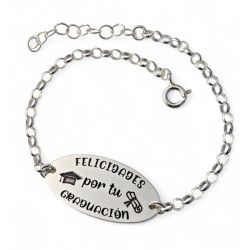 Pulsera Graduación con Mensaje en Plata de Ley 925mls