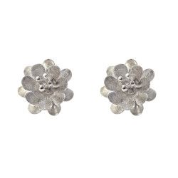 Pendientes de Flor Mate en Plata de Ley 925mls