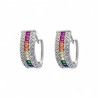 Pendiente Aro Multicolor en Plata de Ley 925mls
