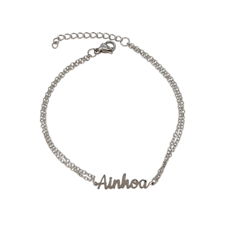 Pulsera con nombre de Ainhoa en Acero Hipoalergénico 316l