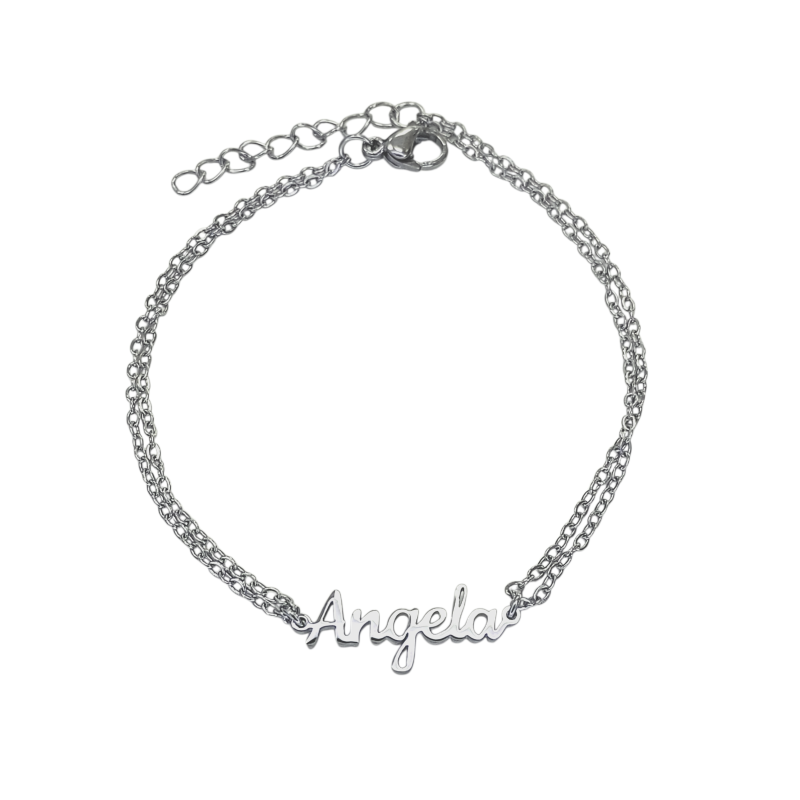 Pulsera con nombre de Ángela en Acero Hipoalergénico 316l