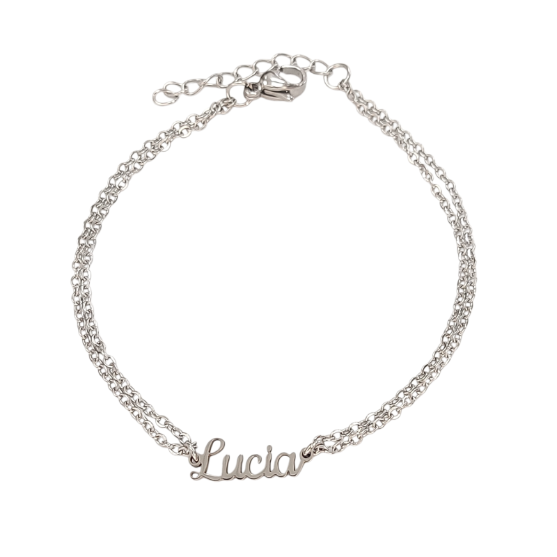 Pulsera con nombre de Lucía en Acero Hipoalergénico 316l