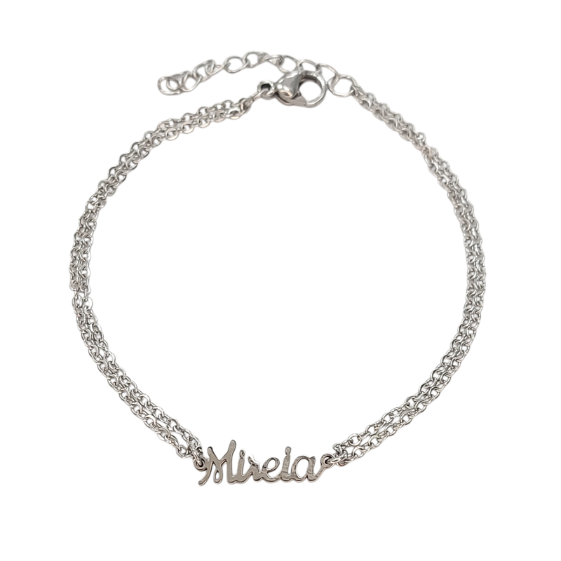 Pulsera con nombre de Mireia en Acero Hipoalergénico 316l