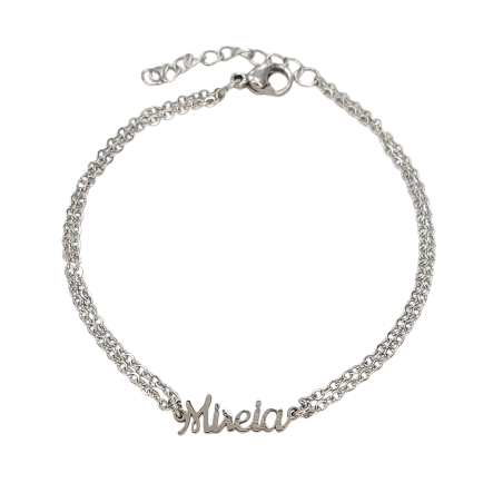 Pulsera con nombre de Mireia en Acero Hipoalergénico 316l