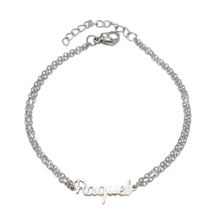 Pulsera con nombre de Raquel en Acero Hipoalergénico 316l