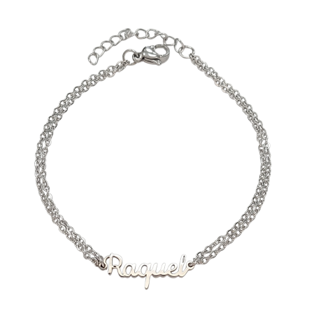 Pulsera con nombre de Raquel en Acero Hipoalergénico 316l