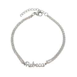 Pulsera con nombre de Rebeca en Acero Hipoalergénico 316l