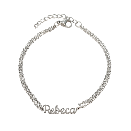 Pulsera con nombre de Rebeca en Acero Hipoalergénico 316l