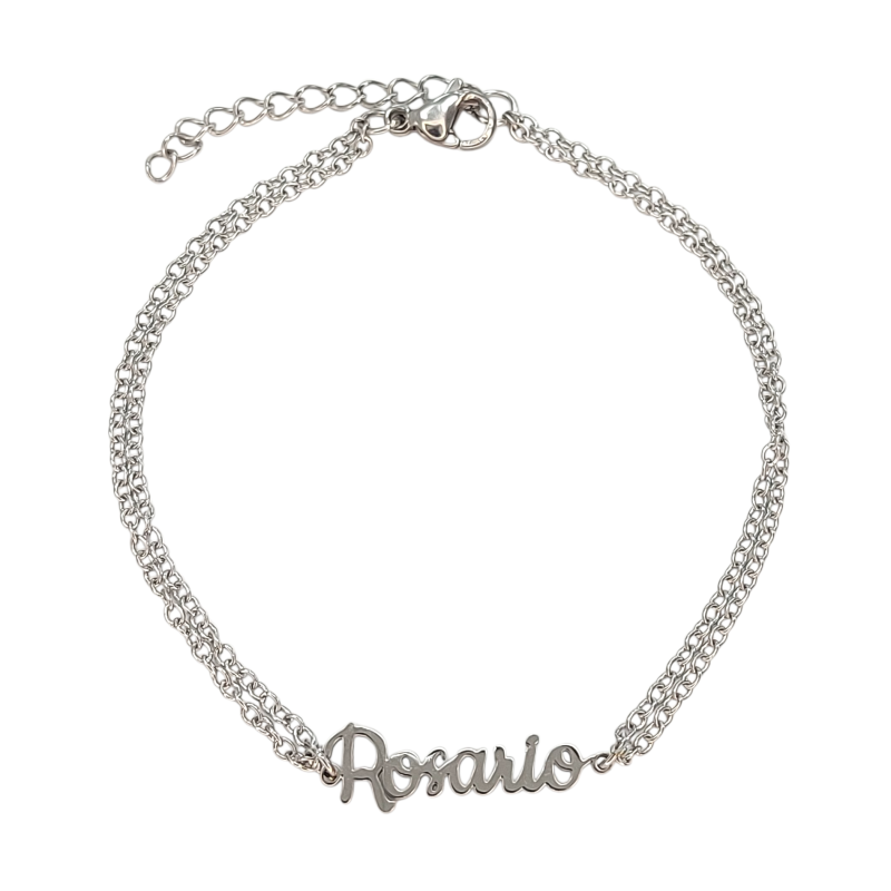 Pulsera con nombre de Rosario en Acero Hipoalergénico 316l