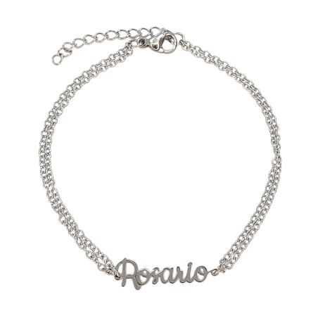 Pulsera con nombre de Rosario en Acero Hipoalergénico 316l