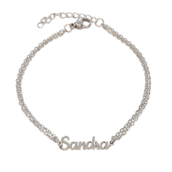 Pulsera con nombre de Sandra en Acero Hipoalergénico 316l