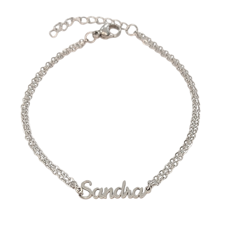 Pulsera con nombre de Sandra en Acero Hipoalergénico 316l