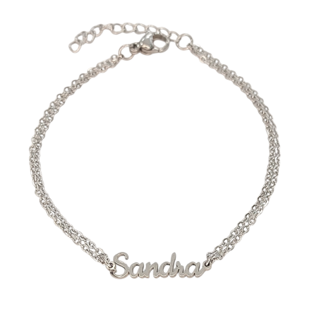 Pulsera con nombre de Sandra en Acero Hipoalergénico 316l