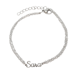 Pulsera con nombre de Sara en Acero Hipoalergénico 316l