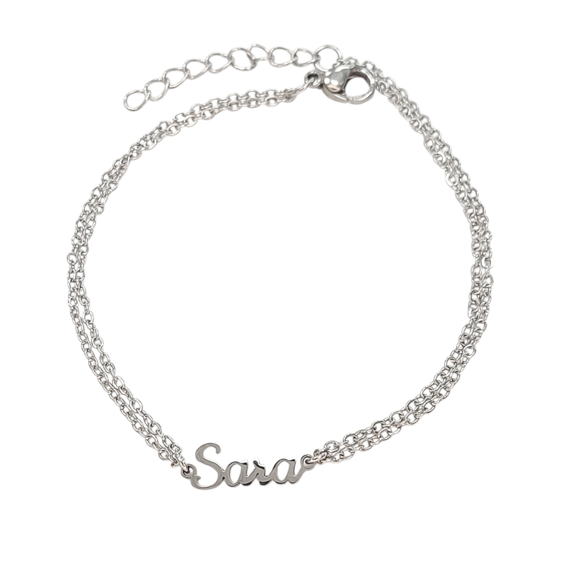 Pulsera con nombre de Sara en Acero Hipoalergénico 316l
