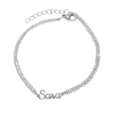 Pulsera con nombre de Sara en Acero Hipoalergénico 316l