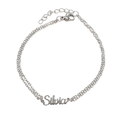 Pulsera con nombre de Silvia en Acero Hipoalergénico 316l
