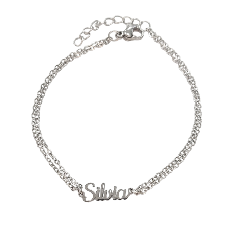 Pulsera con nombre de Silvia en Acero Hipoalergénico 316l