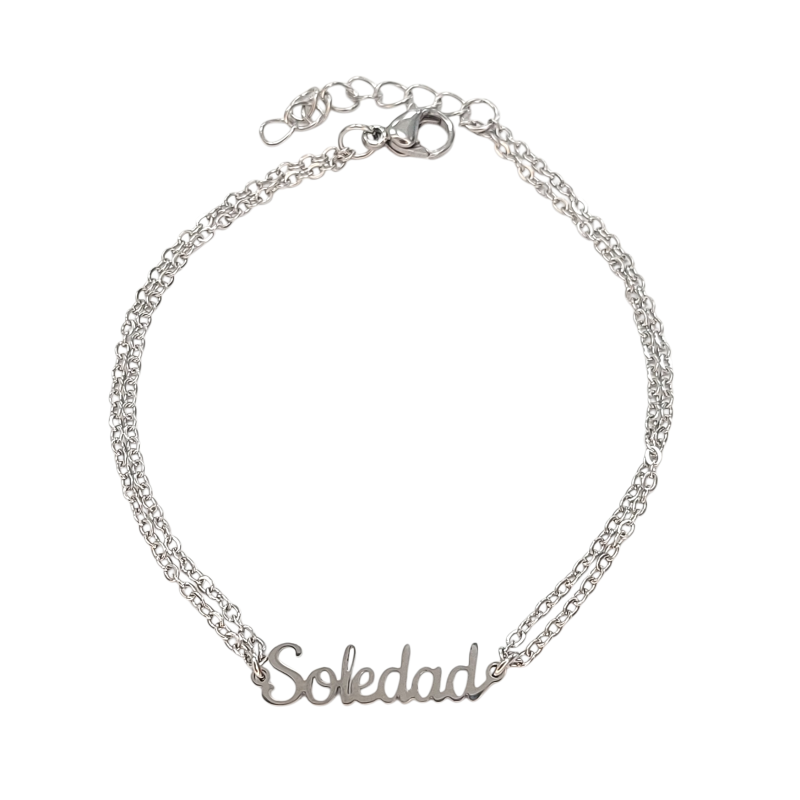 Pulsera con nombre de Soledad en Acero Hipoalergénico 316l