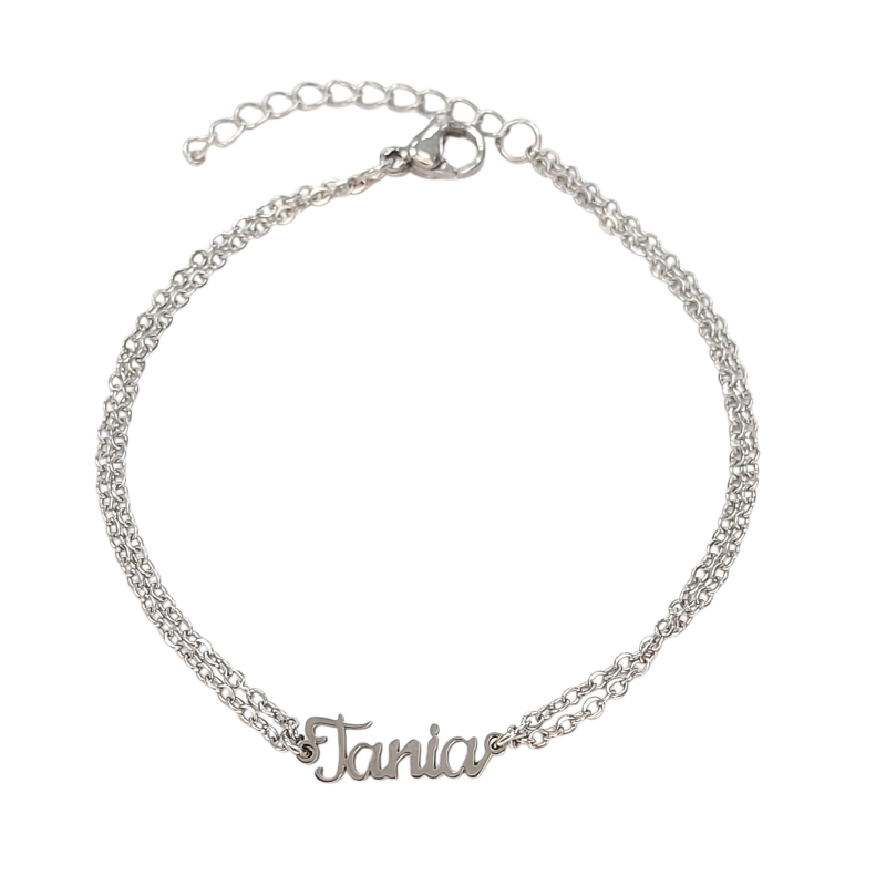 Pulsera con nombre de Tania en Acero Hipoalergénico 316l