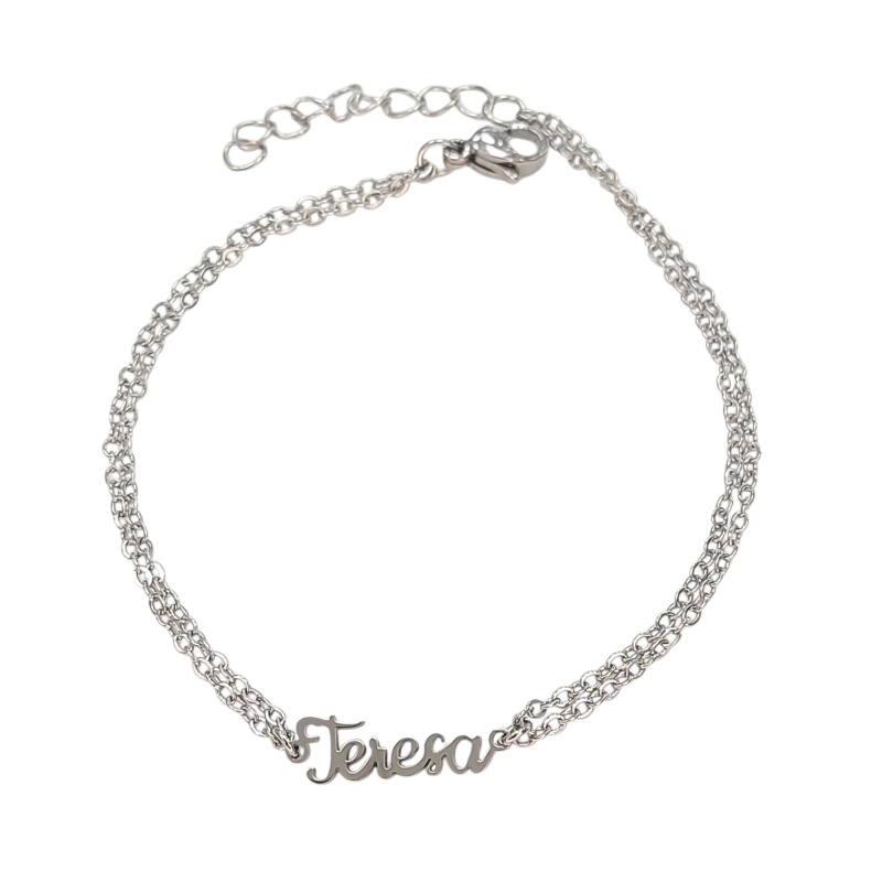 Pulsera con nombre de Teresa en Acero Hipoalergénico 316l