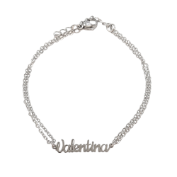 Pulsera con nombre de Valentina en Acero Hipoalergénico 316l