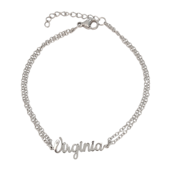 Pulsera con nombre de Virginia en Acero Hipoalergénico 316l