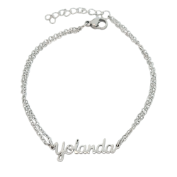Pulsera con nombre de Yolanda en Acero Hipoalergénico 316l