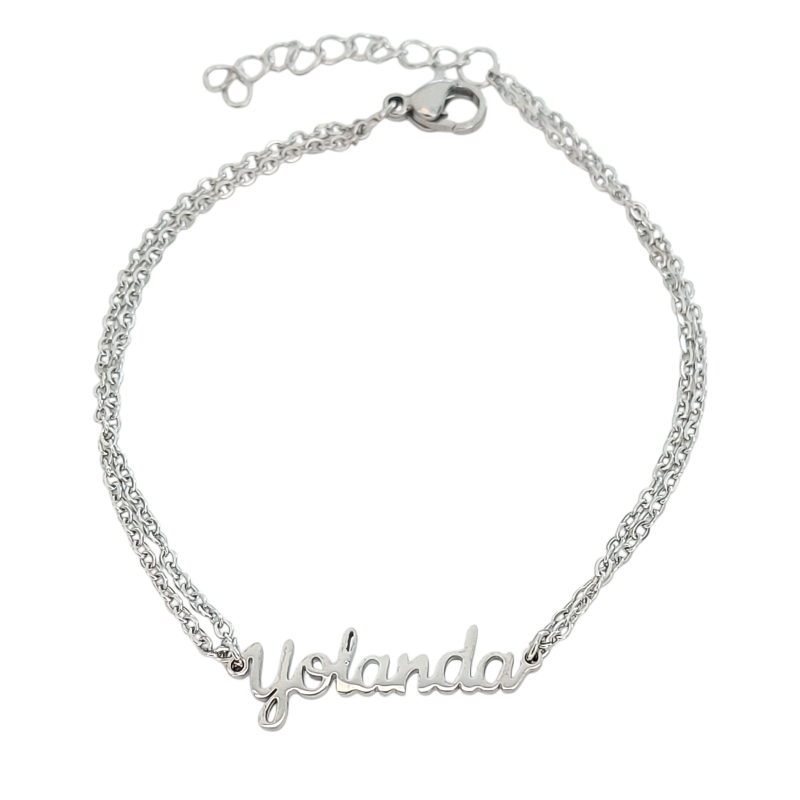 Pulsera con nombre de Yolanda en Acero Hipoalergénico 316l