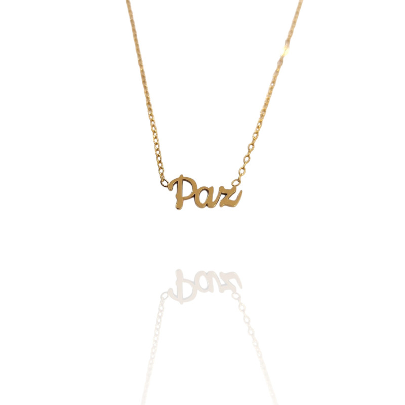 Collar con nombre de Paz en Acero Hipoalergénico 316l