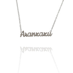 Collar con nombre de Aranzazu en Acero Hipoalergénico 316l