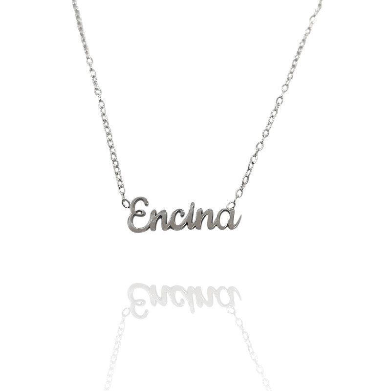 Collar con nombre de Encina en Acero Hipoalergénico 316l