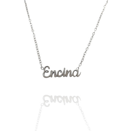 Collar con nombre de Encina en Acero Hipoalergénico 316l