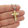 Collar de Cruz Bicolor en Acero Inoxidable | Unisex | Alta Durabilidad