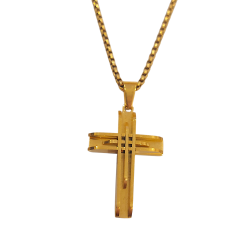 Collar de Cruz Dorada en Acero Inoxidable | Unisex | Alta Durabilidad