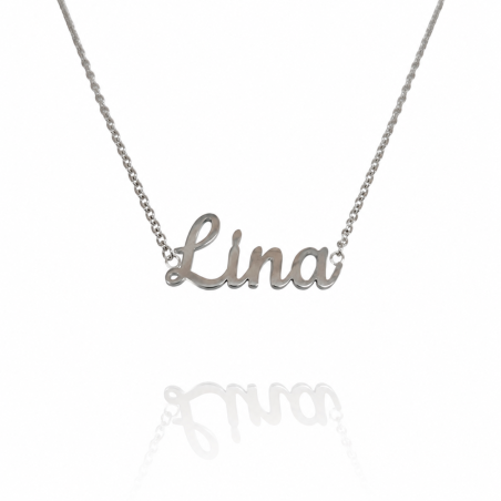 Collar con nombre de Lina en Acero Hipoalergénico 316l