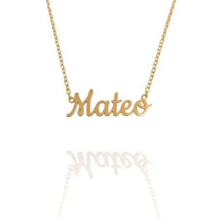 Collar con nombre de Mateo en Acero Hipoalergénico 316l