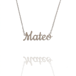 Collar con nombre de Mateo en Acero Hipoalergénico 316l