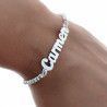 Pulsera con Nombre Personalizado con Cadena de Bolas en Plata 925mls
