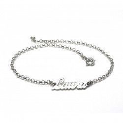 Tobillera con Nombre Personalizado en Plata de Ley 925mls